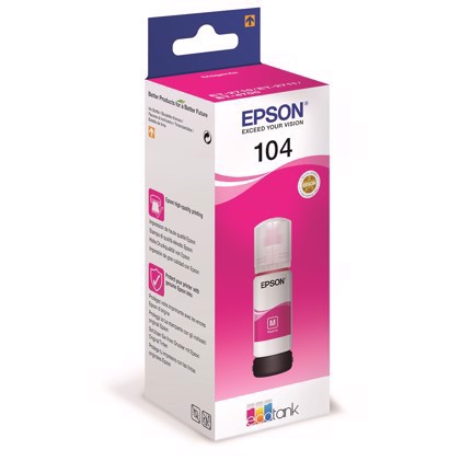 Epson T104 Magenta EcoTank ink bottle