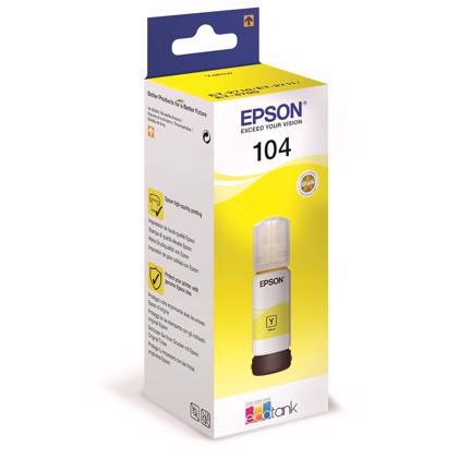 Epson T104 Yellow EcoTank ink bottle