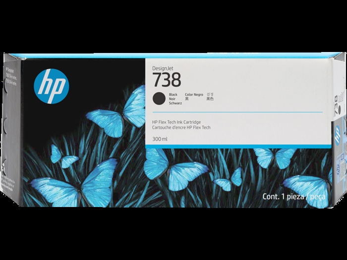 HP 738 300 ml juodos spalvos „DesignJet“ rašalo kasetė