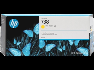 HP 738 300 ml geltona DesignJet rašalo kasetė