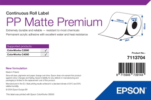 Epson PP Matte Label Premium, Continuous Roll, 105 mm x 29 m