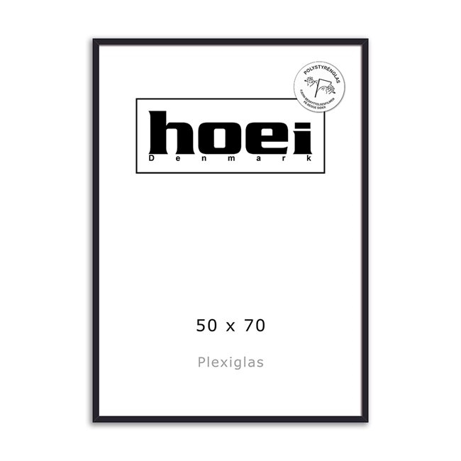 Black wooden frame for photos and posters 50 x 70 - PLEXI cm