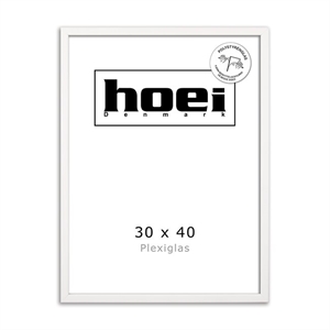 White wooden frame for photos and posters 30 x 40 - PLEXI cm