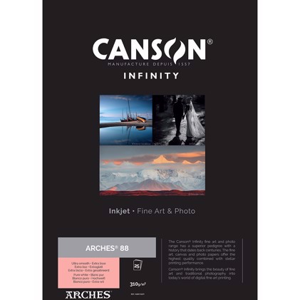 Canson Arches 88 Rag (Pure White) 310 - A3+, 25 lapų