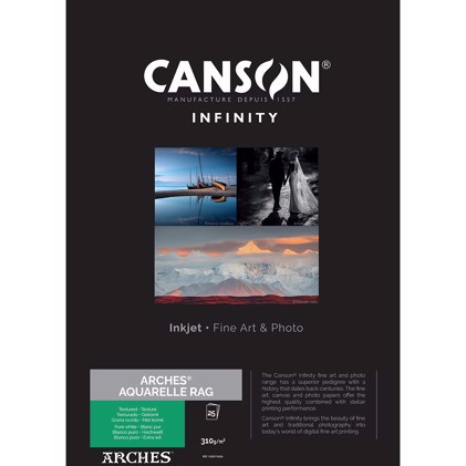 Canson Arches Aquarelle Rag (Pure White) 310 - A3, 25 lapų