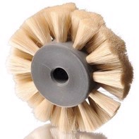 White brush wheel for paper at Komori and Roland