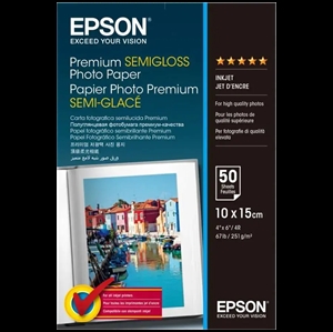 Epson Premium Semi-Gloss Photo Paper - 10x15cm - 50 lapų
