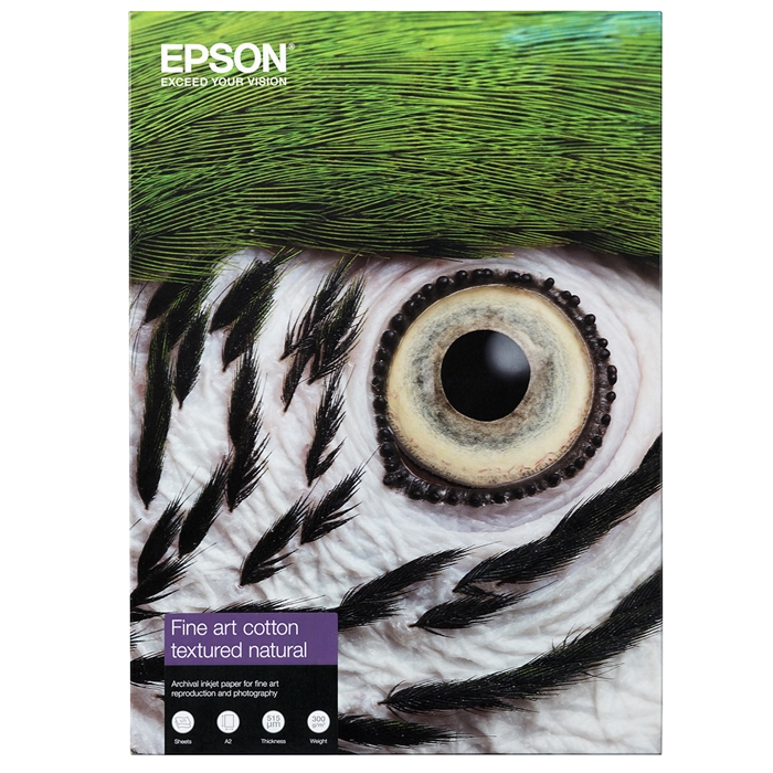 Epson Fine Art Cotton Textured Natural II 300 g/m², A2 25 lapų