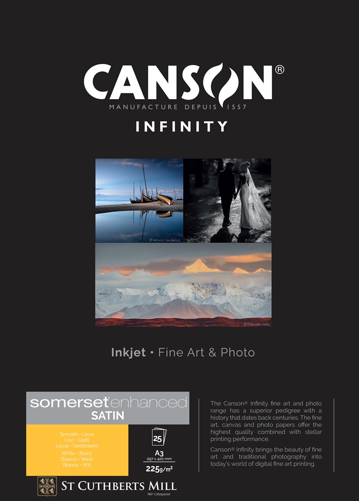 Canson Somerset Enhanced Satin 225 g/m² - A3+, 25 lapų