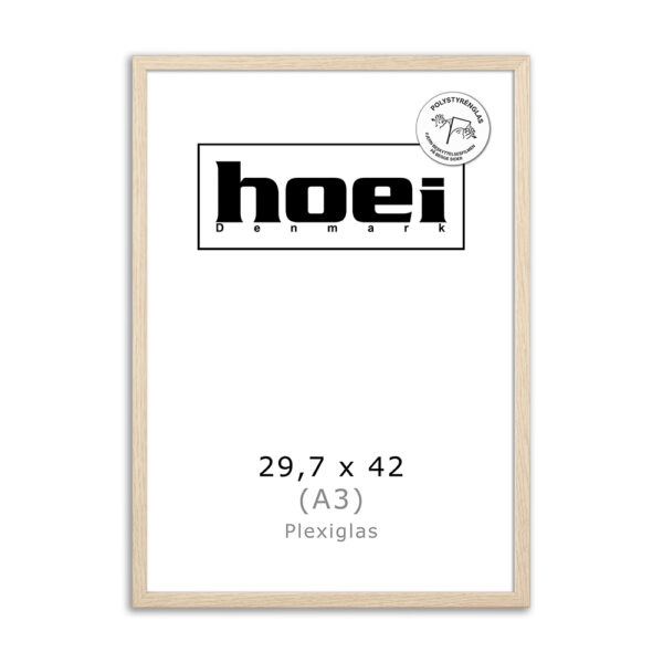 Oak frame for photos and posters 29.7 x 42 PLEXI cm (A3)