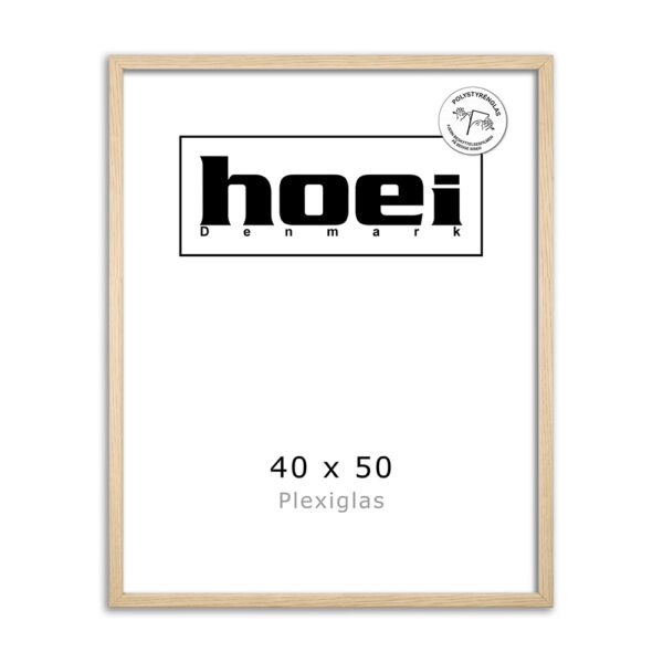 Oak wood frame for photos and posters 40 x 50-PLEXI cm