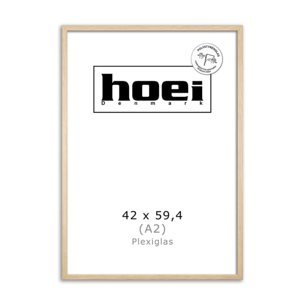 Oak wood frame for photos and posters 42 x 59.4 PLEXI cm ( A2 )