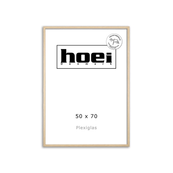 Oak frame for photos and posters 50 x 70 - PLEXI cm