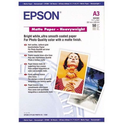 Epson Matte Paper Heavy Weight 167 g, A3 50 lapų