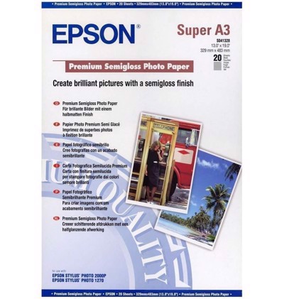 Epson Premium Semigloss Photo Paper 251 g, A3+ 20 lapų