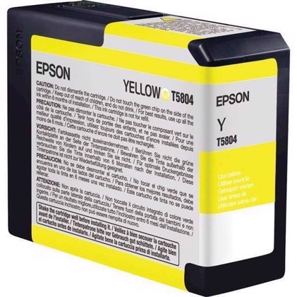 Epson Yellow 80 ml rašalo kasetė T5804 - Epson Pro 3800 and 3880