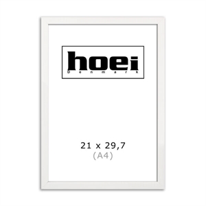 White wooden frame for photos and posters is 21 x 29.7 cm (A4)