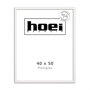 White wood frame for photos and posters 40 x 50 - PLEXI cm