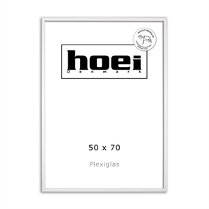 White wood frame for photos and posters 50 x 70 - PLEXI cm