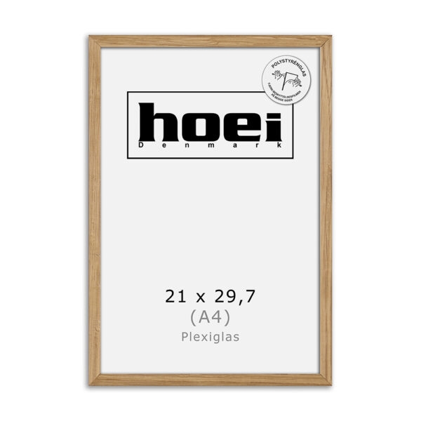 Massive oak frame for photos and posters 21 x 29.7 cm PLEXI ( A4 )