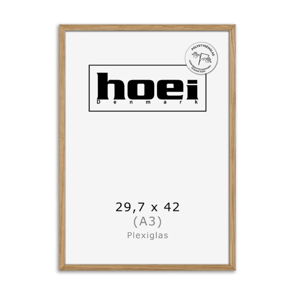 Massive oak frame for photos and posters 29.7 x 42 cm PLEXI (A3)