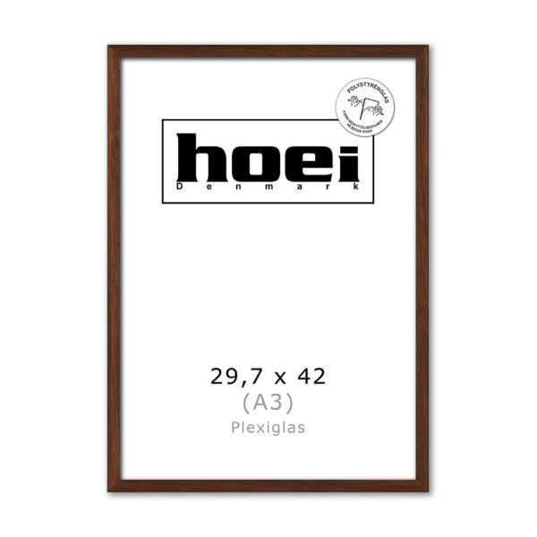 Massive dark oak frame for photos and posters 29.7 x 42 cm PLEXI (A3)