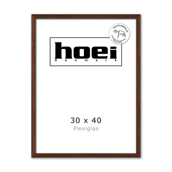 Massive dark oak frame for photos and posters 30 x 40 PLEXI cm