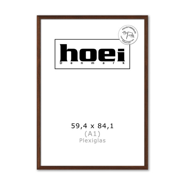 Massive dark oak frame for photos and posters 59.4 x 84.1 cm PLEXI