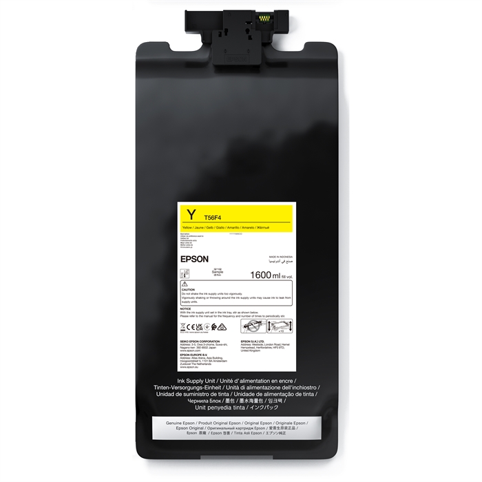 Epson Geltona T56F4 - 1600 ml rašalo maišelis