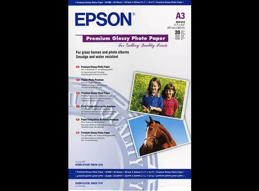 Epson Premium Glossy Photo Paper 255 g/m², A3, 20 lapų