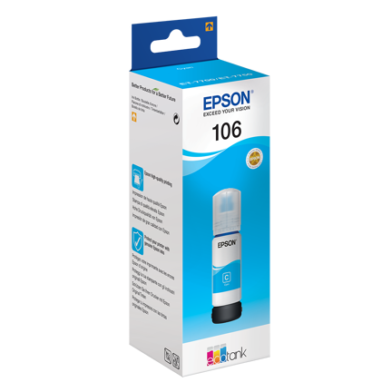 Epson T106 EcoTank Cyan ink bottle