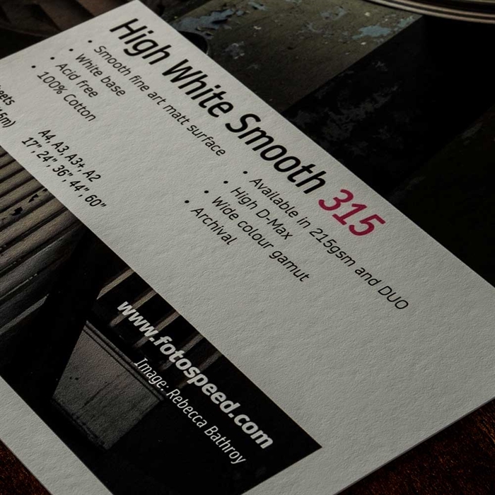 Fotospeed High White Smooth 315 g/m² - 60" x 15 metro